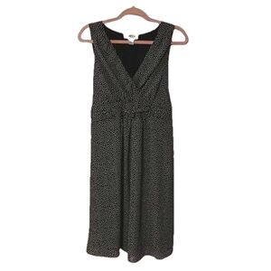 Motherhood Maternity Sleeveless Black & White Polka Dot Chiffon Midi Dress L